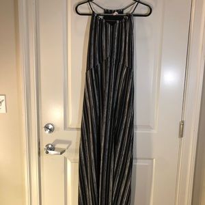 Black and White Striped Maxi Dress